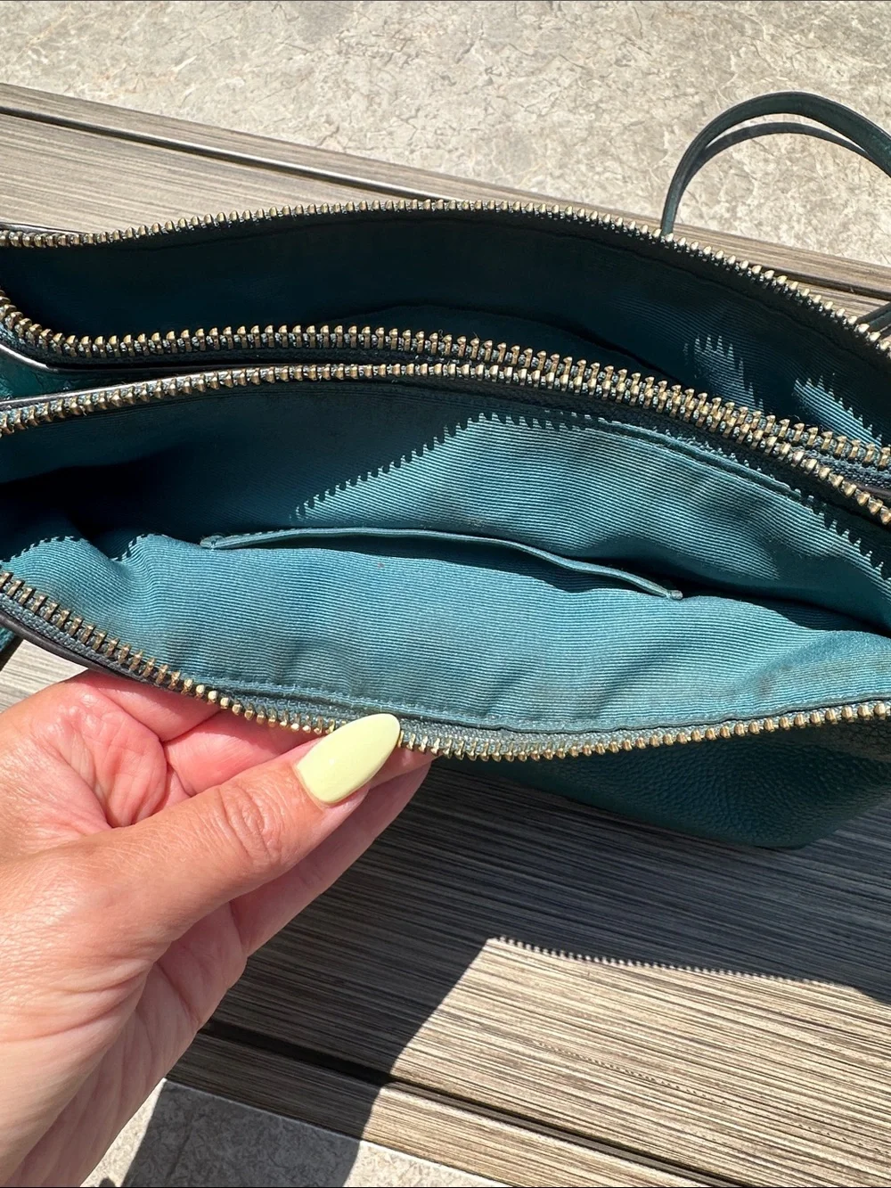 Coach Teal Blue Pebbled Leather Crossbody